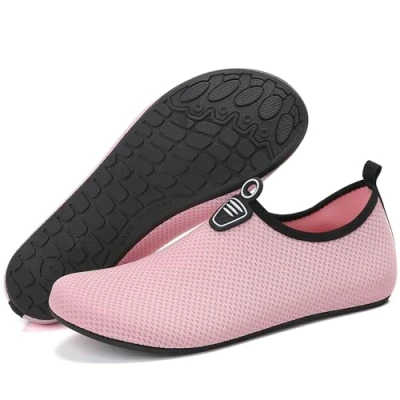 Image of Water Shoes Mens Womens Beach Breathable Quick Dry Swim Lightweight Aqua Barefoot Socks for Pool Boating Surfing Diving Yoga (Light Pink,5 UK)