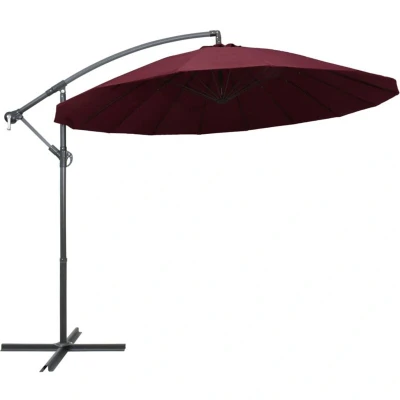 Image of vidaXL Hanging Garden Parasol Burgundy 3 m Aluminium Pole