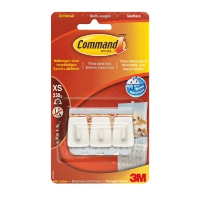 Image of Command W17066 Universal Hooks Set of 3 Size XS 0.23 kg Load