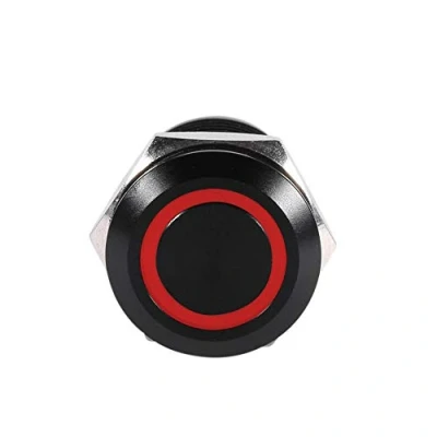 Image of 12mm momentary Push Button Switch 12v led Light Car Metal On Off Latching(Red Light)12v 16mm