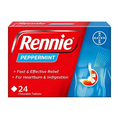 Image of Rennie Indigestion and Heartburn Relief (Peppermint 2 x 24 Pack)
