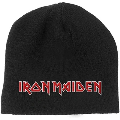 Image of Band Monkey Iron Maiden Unisex Beanie Hat Logo