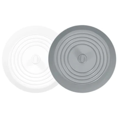 Image of Tifanso Universal Bath Stopper, Silicon Drain Stopper for Kitchen Sink &amp; Basin, Bathtub and Plug, 6 inches Plug (White+Grey)