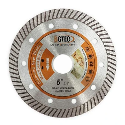 Image of BGTEC Diamond Tile Blade 125mm Super Thin Turbo Rim Concrete Porcelain Saw with 22.23mm Arbor for Cutting Ceramic Granite Marble Hard Material Disc