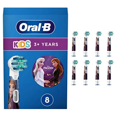 Image of Oral B Kids Frozen Electric Toothbrush Heads Extra Soft Bristles for Children Aged 3 and Above in Mailbox Box Pack of 8