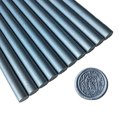 Image of 10 Pieces Silver Sealing Wax Sticks for Seal Stamp, AMTOL Glue Gun,Great Wedding Invitations, Wine Packages,Cards Envelopes, Gift Wrapping. (Silver)
