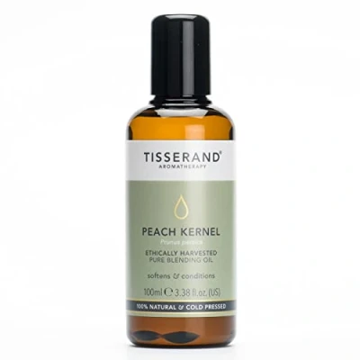 Image of Tisserand Aromatherapy Peach Kernel Oil Ethically Harvested Carrier Face and Body Blending 100% Natural Pure for Essential Oils Mixing
