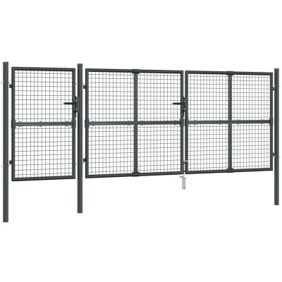 Image of vidaXL Mesh Garden Gate Anthracite 400x175 cm Galvanised Steel