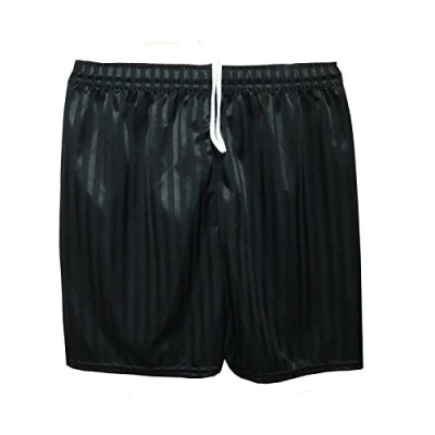 Image of CL BOYS GIRLS MENS KIDS UNISEX SHADOW STRIPE PE SCHOOL SHORTS FOOTBALL GYM GAMES (Black, 11 12 Years (XXL))