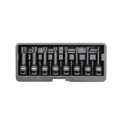 Image of Yato YT 1069 Bit Impact Socket Sets 8pcs Ribbed 1/2 &quot;