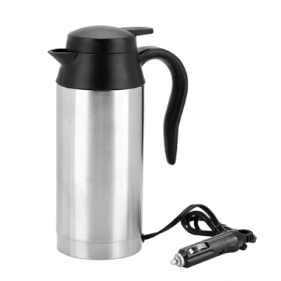 Image of Garsent 750ml 24V Car Electric Kettle, Portable Stainless Steel Travel Cigarette Lighter Hot Water Kettle Mug for Tea, Coffee. (24V)