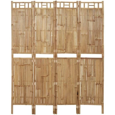 Image of vidaXL 4 Panel Room Divider Bamboo 160x180 cm