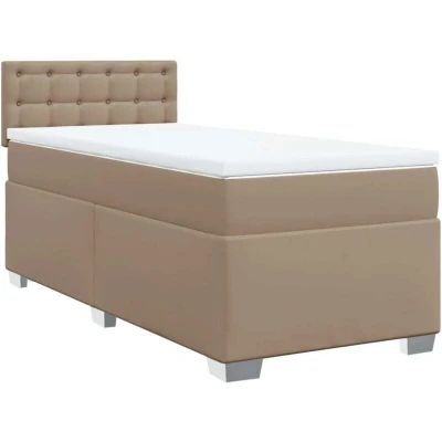 Image of vidaXL Box Spring Bed with Mattress Cappuccino 90x200 cm Faux Leather