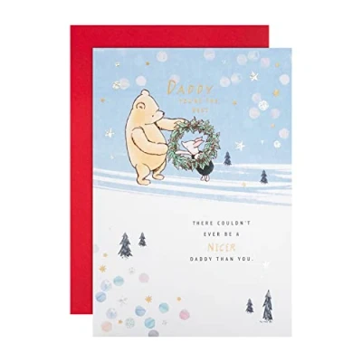 Image of Hallmark Christmas Card for Daddy Disney Winnie the Pooh and Piglet Design, 25559540, Multicoloured