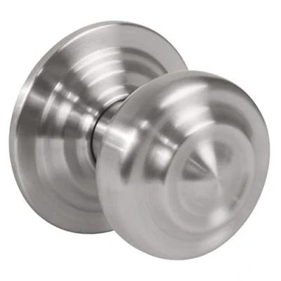 Image of Amig Brass Door Knob Steel Base Handle Diameter 70 mm Includes Screw and Nut Fixing Ideal for Entry Doors Finish: Matt Chrome