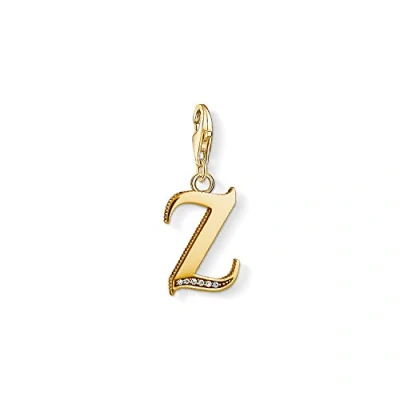 Image of Thomas Sabo Women Charm Pendant Letter A Z Club 18k Yellow Gold Plating 925 Sterling Silver,
