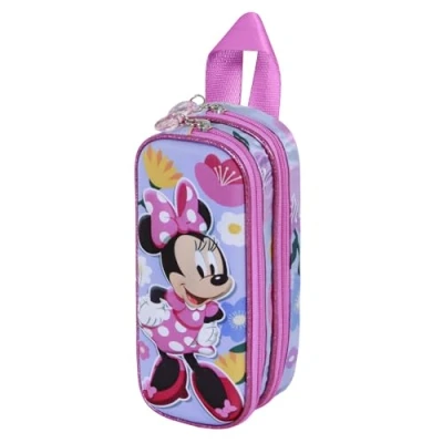 Image of Disney Minnie Mouse Spring 3D Double Pencil Case, Lilac, 22 x 9,5 cm