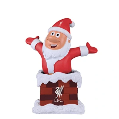 Image of FOCO Premier League Football Liverpool Fan Chimney Christmas Indoor Outdoor Ornament Bearded Gnome