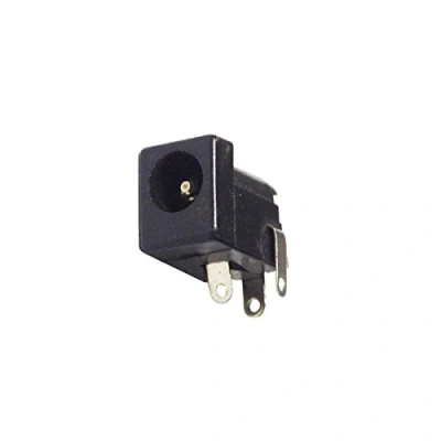 Image of Black 2.5 mm DC Power Chassis Socket with Hard Plastic Body and Solder Terminals