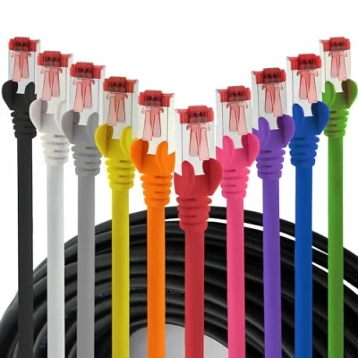 Image of 1aTTack.de 0.25m Cat6 Lan Ethernet Cable Patch Network Cat 6 1000 Mbit/s RJ45 Plug Internet for TV Computer switch Gaming etc. 10 colors