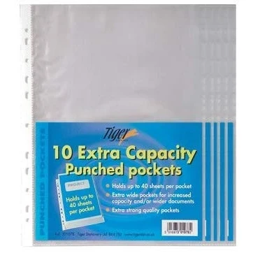 Image of Office Zone 2 X 50 Pack of A4 Large Extra Capacity Strong Plastic Poly Punch Pockets Wallet Sleeves Clear Finish