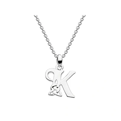Image of Heritage Sterling Silver Celtic Initial K Necklace of Length 45.7cm