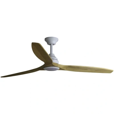 Image of Alo Large White, Wood DC Ceiling Fan Cct 6 Speed