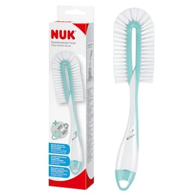 Image of NUK Twist Bottle Brush for Thorough and Gentle Cleaning of Baby Bottles Includes Teat 1 Piece