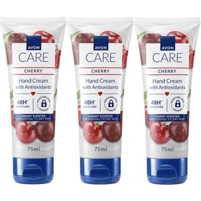 Image of 3 x Cherry Hand Cream with Antioxidants 75ml