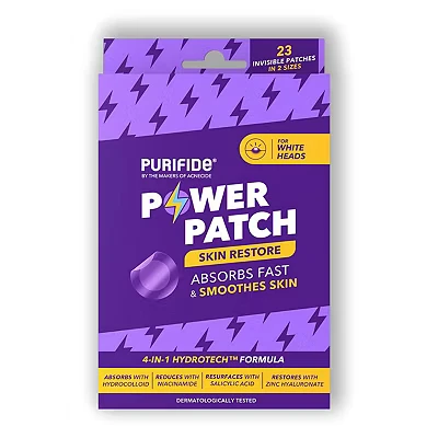 Image of Purifide by Acnecide Skin Restore Pimple Patches, Patch Your Spot with Hydrocolloid &amp; Salicylic Acid, 23 Absorbent Patches