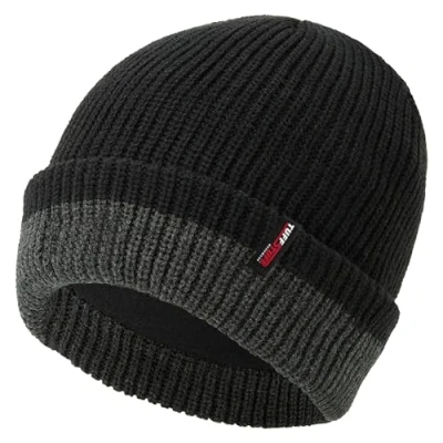 Image of TuffStuff Men&#039;s 410 Beanie Hat, Black &amp; Grey, One Size