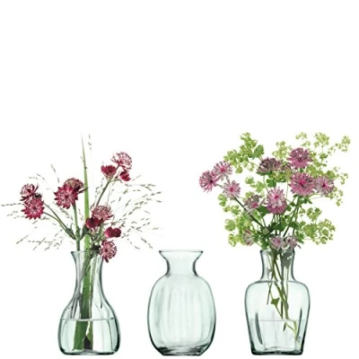 Image of LSA International Mia Mini Vase Trio H 11 cm Recycled/Part Optic Set of 3 Recycled Glassware MZ31