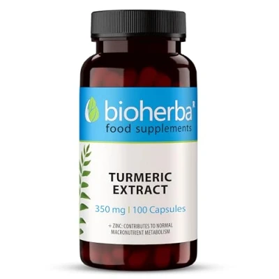 Image of Turmeric 350 mg 100 Capsules High Potency Antioxidant and Joint Support Supplement by BIOHERBA