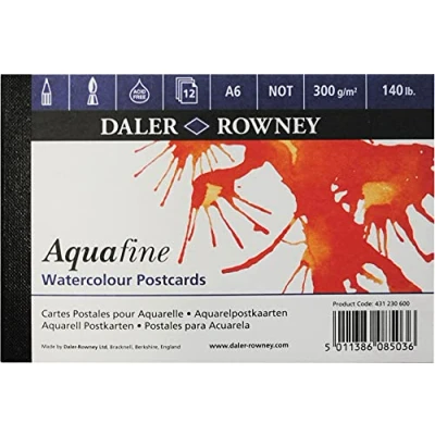 Image of Daler Rowney Aquafine WC Texture Postcard Pad 300G 12SH in CTU