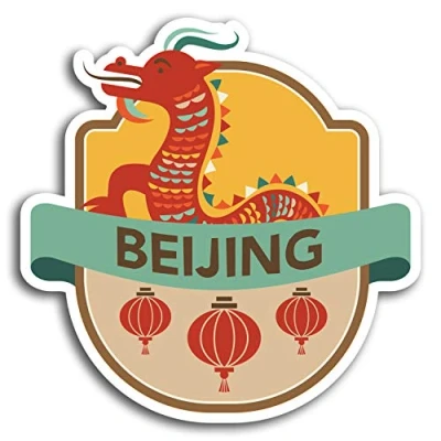 Image of 2 x 10cm Beijing China Fun Travel Vinyl Stickers Sticker Laptop Luggage #19530 (10cm Wide)