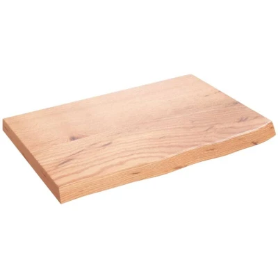 Image of vidaXL Bathroom Countertop Light Brown 60x40x(2 4) cm Treated Solid Wood