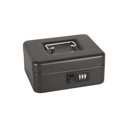 Image of Cathedral Products CBBK8CL Lockable Cash Box with Lift Out Coin Tray, Black Combination Lock, 8 inch