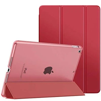 Image of MoKo for iPad 10.2 Case 9th Generation 2021/ 8th 2020/ 7th 2019, Slim Stand Hard Back Shell Smart Cover inch, Auto Wake/Sleep, Red