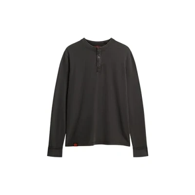 Image of Superdry Vintage Textured Pullover Anthracite Black Dark Grey size XXL