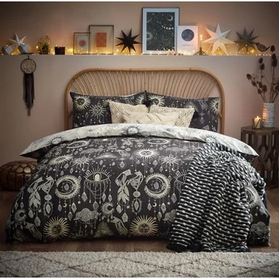Image of furn. Constellation Celestial Duvet Cover Set, Super King, Charcoal/Cream