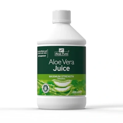 Image of Aloe Pura Vera Maximum Strength Juice, Natural, Vegan, Cruelty Free, Food Supplement, 500ml