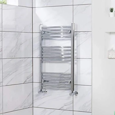 Image of NRG Curved Heated Towel Rail Radiator Bathroom Central Heating Ladder Warmer Rad 800x500mm Chrome