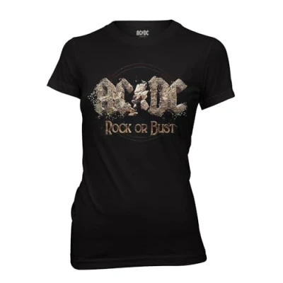 Image of AC/DC Womens/Ladies Rock Or Bust T Shirt (XS) (Black)