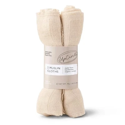 Image of UpCircle Organic Muslin cloths 2 Pieces