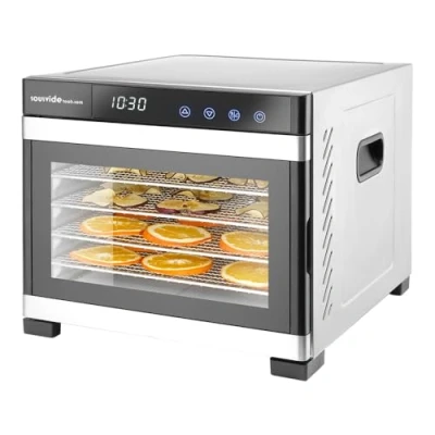 Image of 6 Tray Stainless Steel Food Dehydrator by SousVideTools/Hendi Touch Panel, Timer &amp; Thermostat Control Ideal for Drying Fruit, Meat, and Vegetables