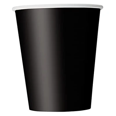 Image of Unique 82189 Paper Cups 266 ml Black Colour 8 Count (Pack of 1), Pack