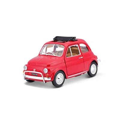 Image of Bburago B18 22099 1968 Fiat 500L Super Car 1:24 Scale Incredibly Detailed Die Cast Replica Collectible Model Vehicle, Red