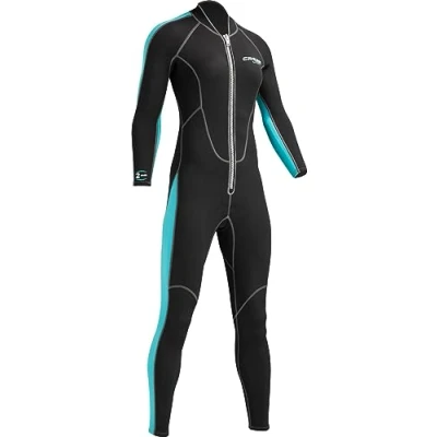 Image of Cressi Lido Lady Monopiece Wetsuit 2 mm Women&#039;s All in One Premium Neoprene High Stretch, Black/Aquamarine XLV458541