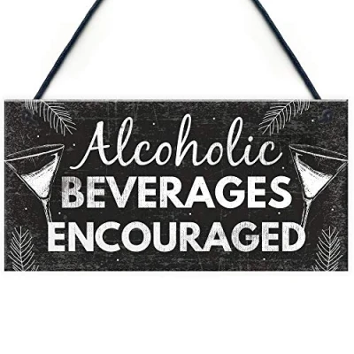 Image of RED OCEAN Funny Bar Sign For Home Hanging Plaque Gin Vodka Wine Alcohol Gifts Best Friend