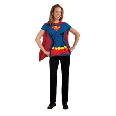 Image of Rubie&#039;s 880474L000 Supergirl T shirt Marvel Heroes Adult Sized Costumes, Multicoloured, 14 16